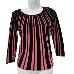 Cyrus Black and Pink Striped Women's Top, Size Small